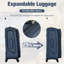 Ensemble de valise extensible avec sac de voyage 3 pièces Softside