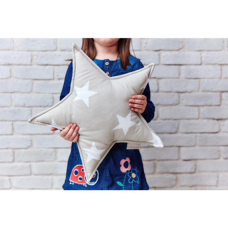 Große Sterne Geometric Novelty Throw Cushion, White/Beige
