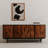 Sideboard, Contemporary Design, Solid Sheesham & Mango Wood, Iron Base