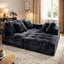 Ensemble de canapé modulaire Cloud, canapé modulaire de 105 po avec repose-pieds, mousse pure, velours en fausse fourrure de lapin, canapé de salon confortable-963140837