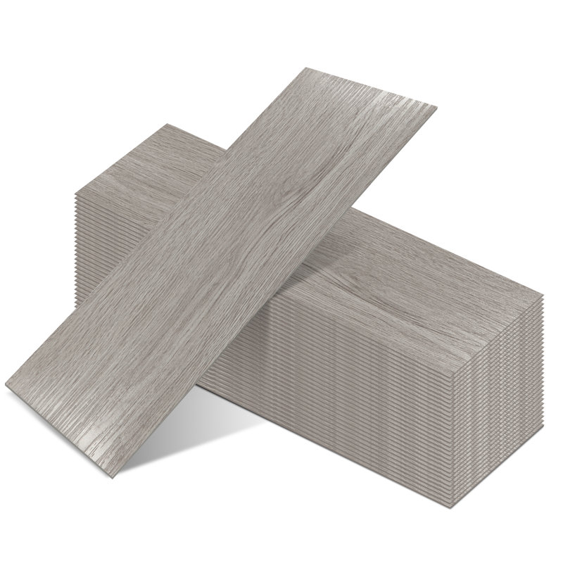 45.72 cm x 15.24 cm Vinyl Floor Tiles, 50 Per Pack, Charcoal Oak