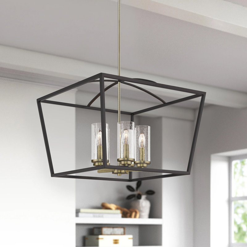 Lustre géométrique à 5 lumières Skegness, Noir mat avec décorations noires