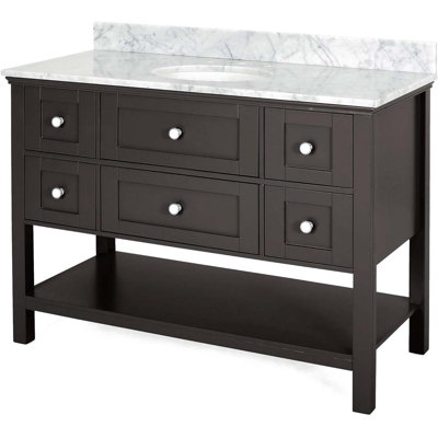 Meuble-lavabo simple 49 po avec plateau en marbre Gineen