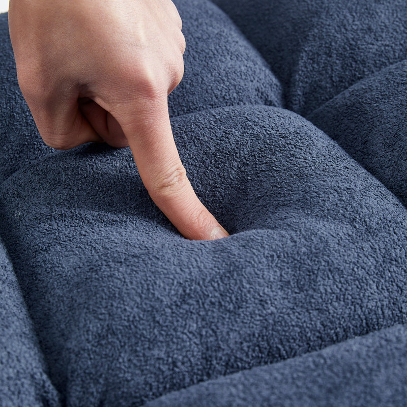 57cm Upholstered Futon, Blue