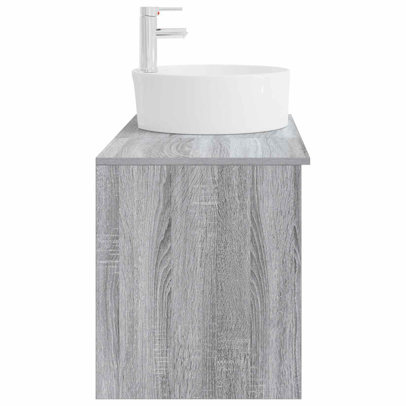 Vanity & Mirror Set, Grey Sonoma