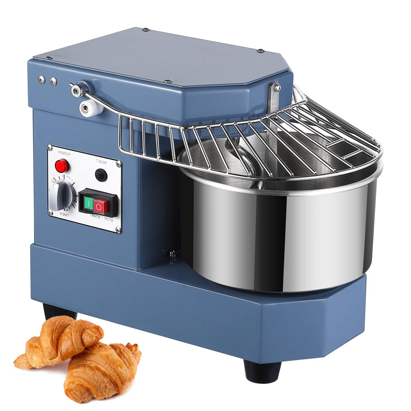 Hakka Commercial Dough Mixer, 5 Qt Spiral Mixer Food Mixer Machine with  Food-grade Stainless Steel Bowl, Security Shield & Timer