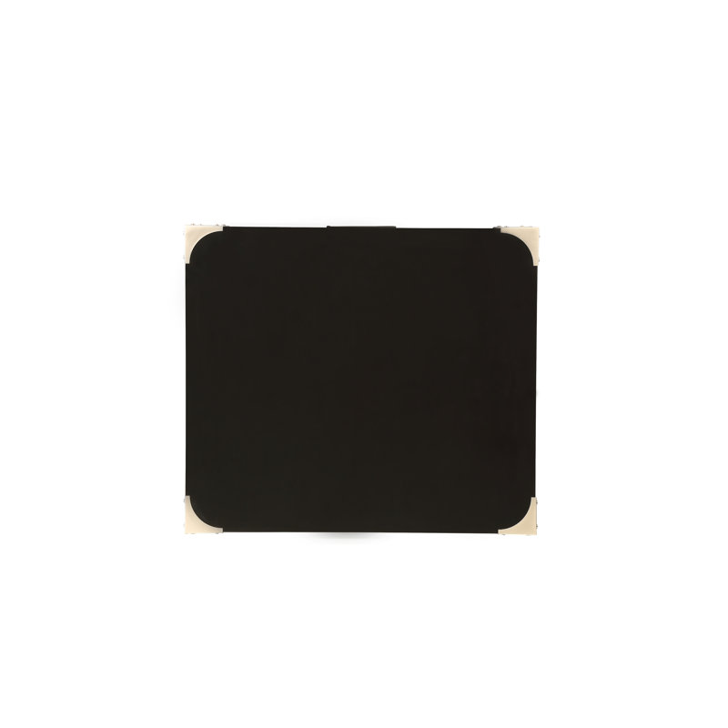 Table d'appoint à finition noire avec tiroir - Design carré moderne pour plateau de salon et fonctionnel, Noir