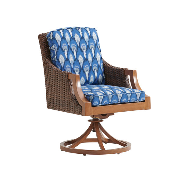 Tommy Bahama Outdoor Harbor Isle Swivel Rocker Arm Dining Chair | Wayfair
