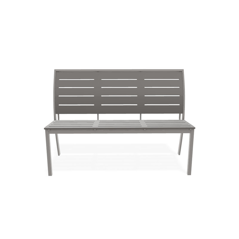 Banc de parc empilable aluminium Bazza, Gris chaleureux texturé, Gris chaud PY0