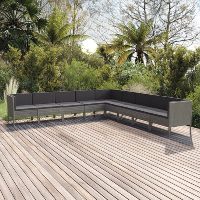 Fieldon 27.2" Wide Square Patio Sectional Set with Cushions by Latitude Run