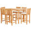 Outdoor 7 - Piece Teak Bar Height Dining Set with Cushions-745491066