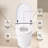 Smart Toilet Without Bidet - Heated Seat, Dual Flush, Foot Sensor, Night , Modern Style Seat 4 Levels, Auto White Color