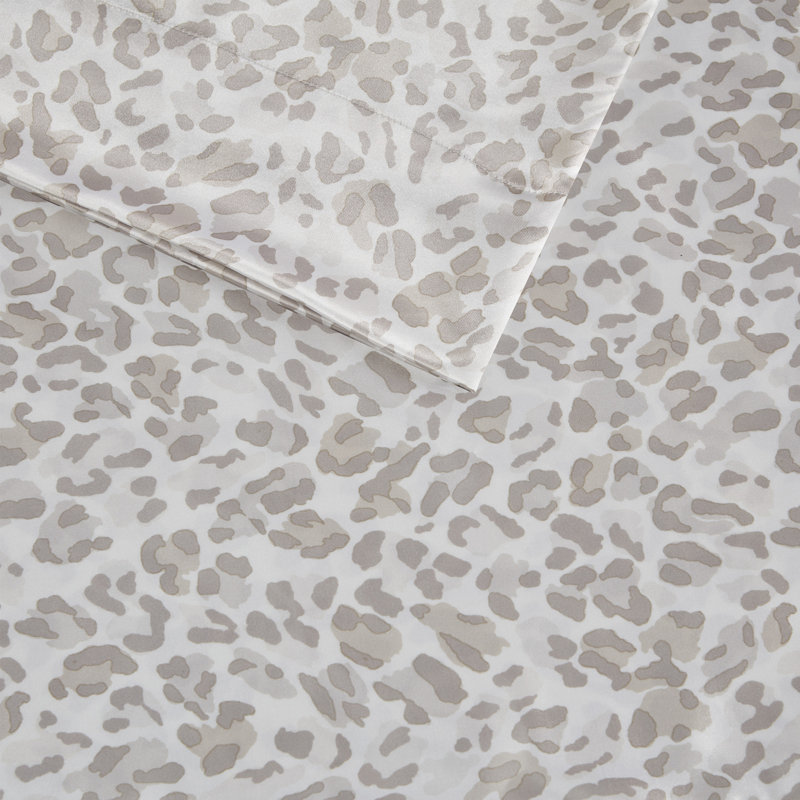 Taupe Leopard Satin Standard Pillowcase Set