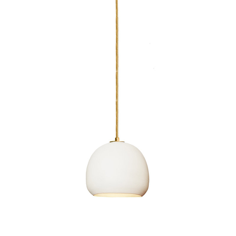 Geode 1 - Light Pendant, White, Ship Rope Cord