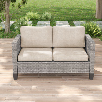 Causeuse de patio bistro avec coussin lavable pour balcon, porche, cour