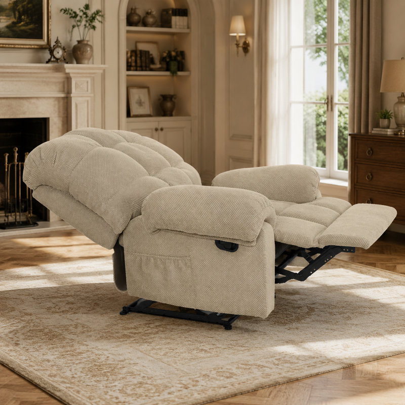 Fauteuil inclinable manuel avec repose-pieds rembourré, Chameau
