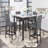 BAR TABLE AND 4 BAR STOOLS