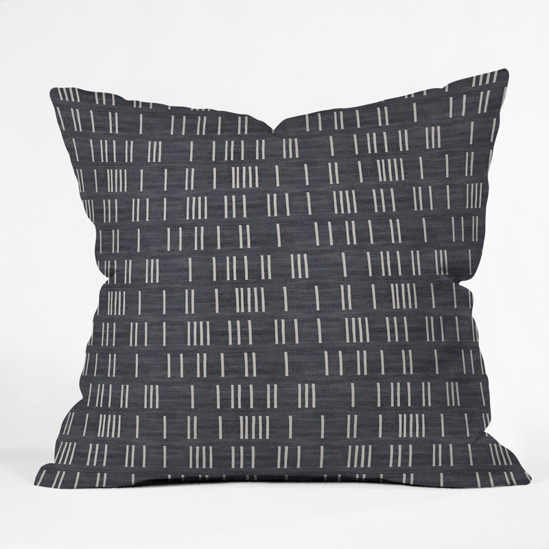 Coussin Holli Zollinger Bogo Denim Mudcloth Light, 26 po x 26 po, gris