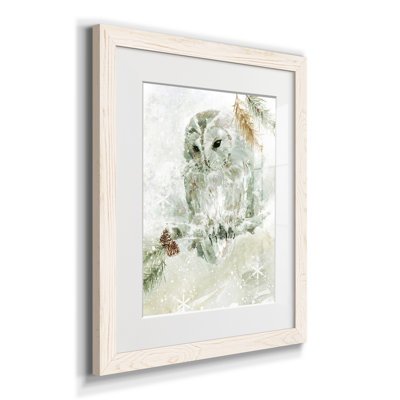 Hibou hivernal - reproduction d'art sur papier encadré