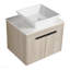 Ensemble de meuble-lavabo moderne 24 po avec lavabo en céramique, meuble-lavabo mural en chêne blanc avec porte à fermeture douce