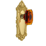Grandeur Grande Victorian Plate Privacy with Baguette Crystal Door Knob