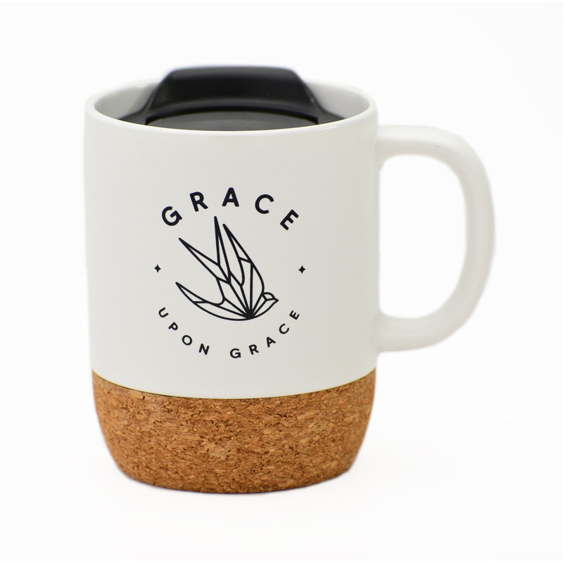 Tasse de fond en liège avec couvercle Grace On Grace - 14 oz