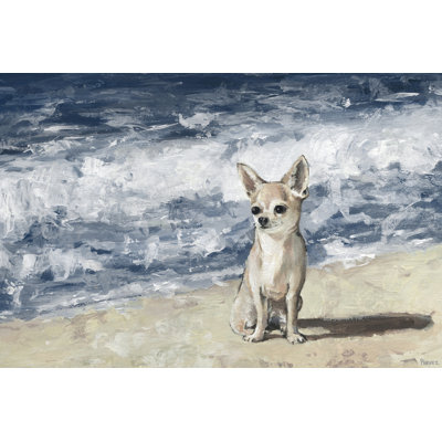 «Chihuahua by the Beach» par Parvez Taj, reproduction d'art sur toile tendue
