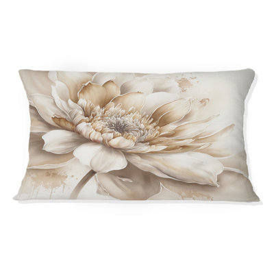 Coussin décoratif simple imprimé floral beige III
