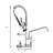 Kitchen Faucet Deck Mount With Pre-Rinse Sprayer 21" Height Kitchen Sink Faucet 8 Inch Center With 10" Add-On Swing Spout Faucet & Coiled Spring Pull Down Spray