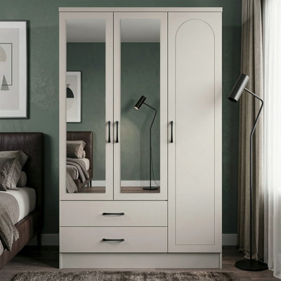 Millbury 3 Door 2 Drawer Wardrobe with Mirror