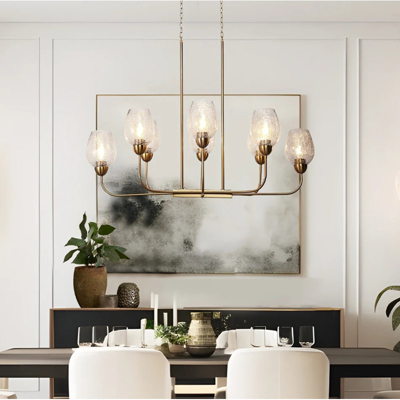 Jenavicia 8 - Light 41"W Shaded Modern Linear Chandelier