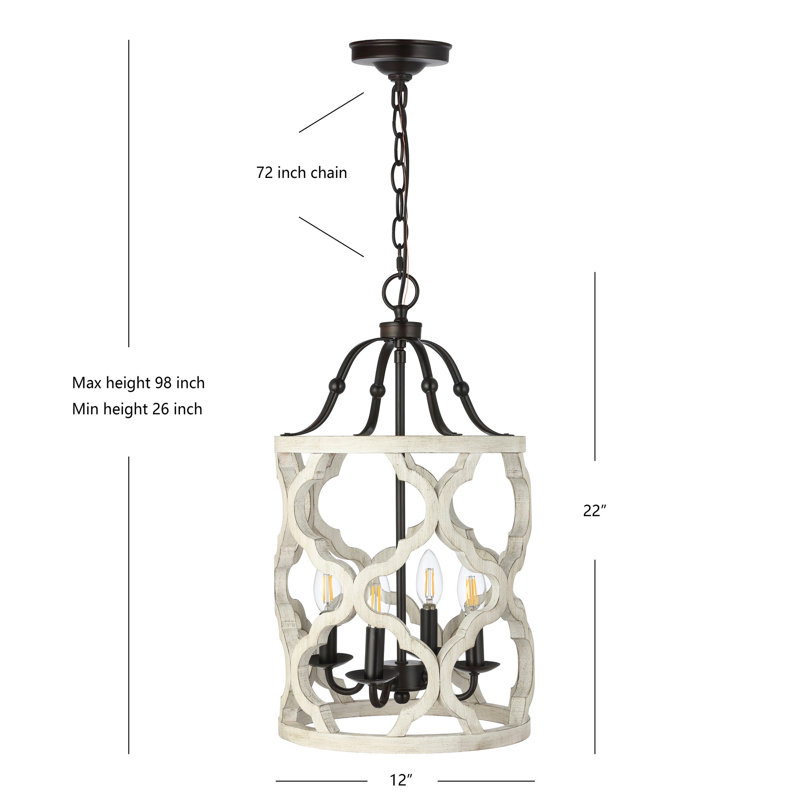 Luminaire suspendu cylindrique 4 lumières