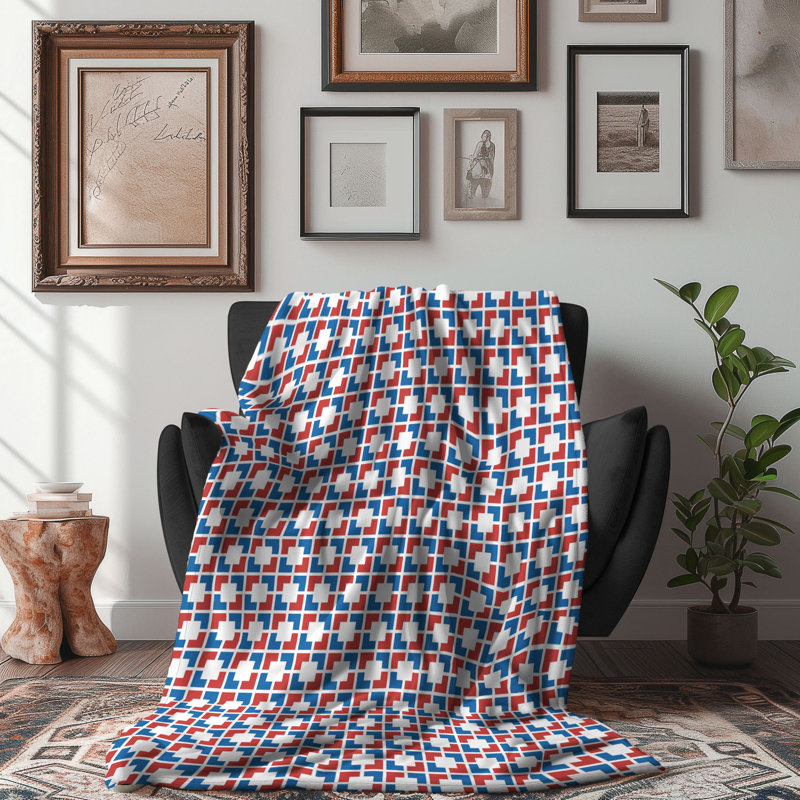 Bleu écarlate - couverture sherpa de qualité supérieure 1 pièce, Grand lit
