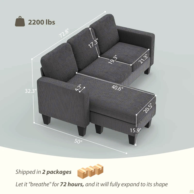 Conversation Sectional Sofa Sofa,L Shaped Couch