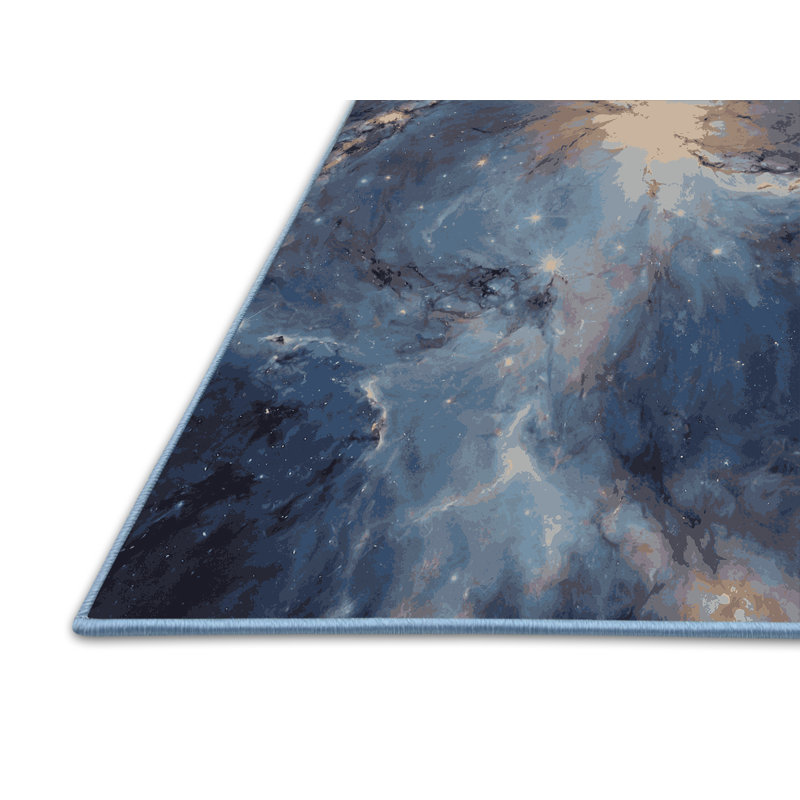 Tapis bleu soyeux et moelleux, Rectangle 7 pi x 9 pi