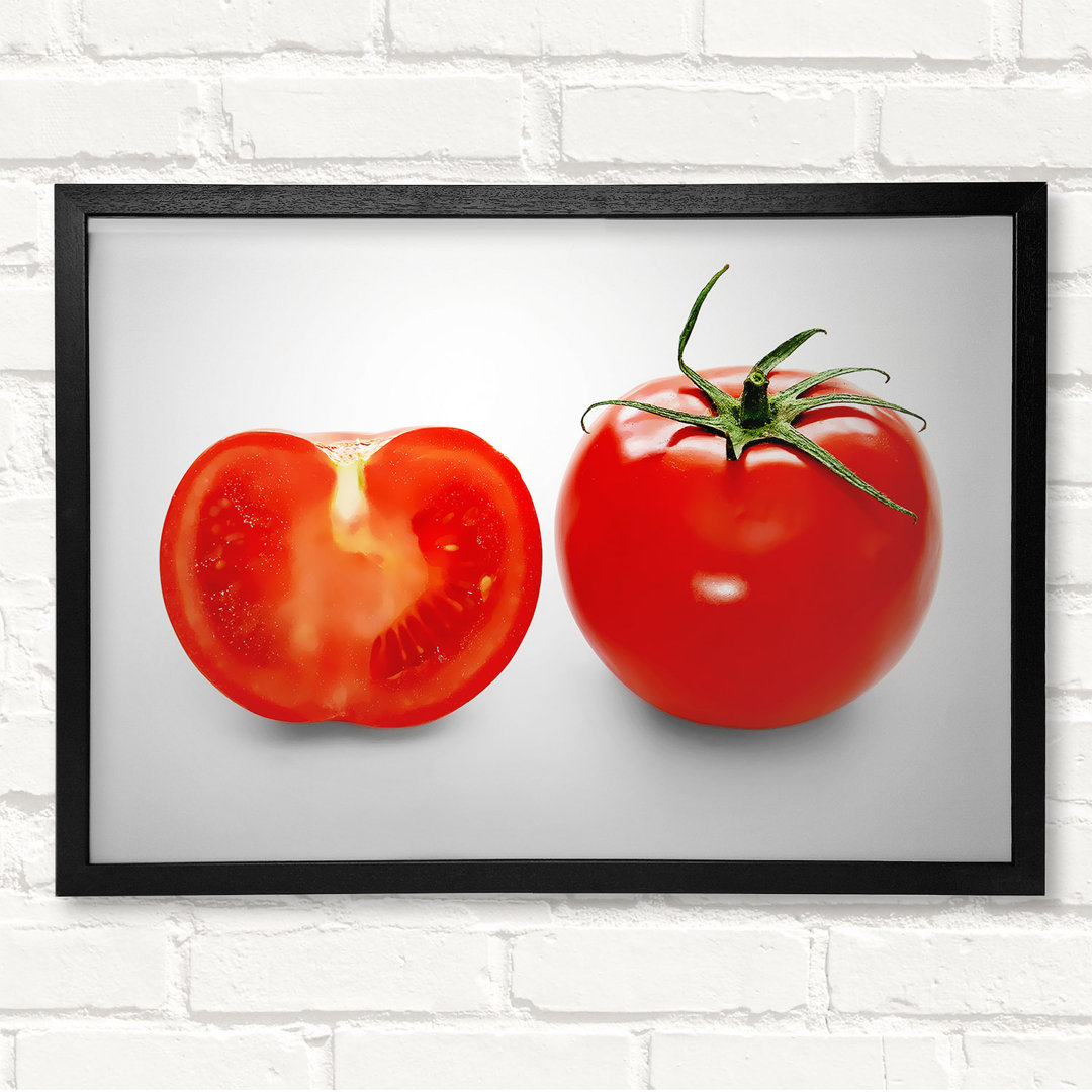 Tomato Sliced - Closed Corner Frame Kunstdrucke auf Holz