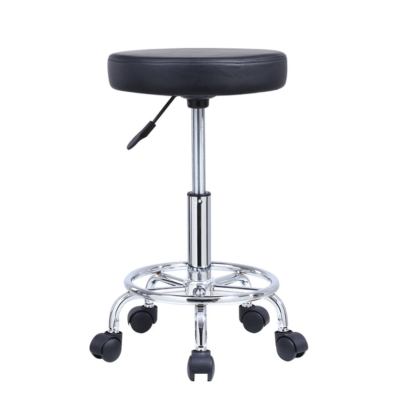 Adjustable Height Ergonomic Active Stool with Footring Wheels, Black