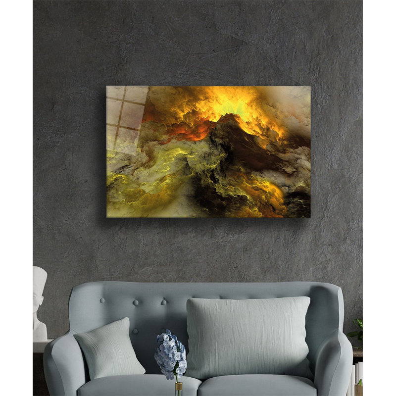Élégante peinture décorative en verre trempé 18,1 po x 28,3 po | 100% verre trempé, épaisseur: 0,16 pouce | Superbe œuvre d'art pour la décoration intérieure, le salon et les espaces de bureau, durable et facile à nettoyer