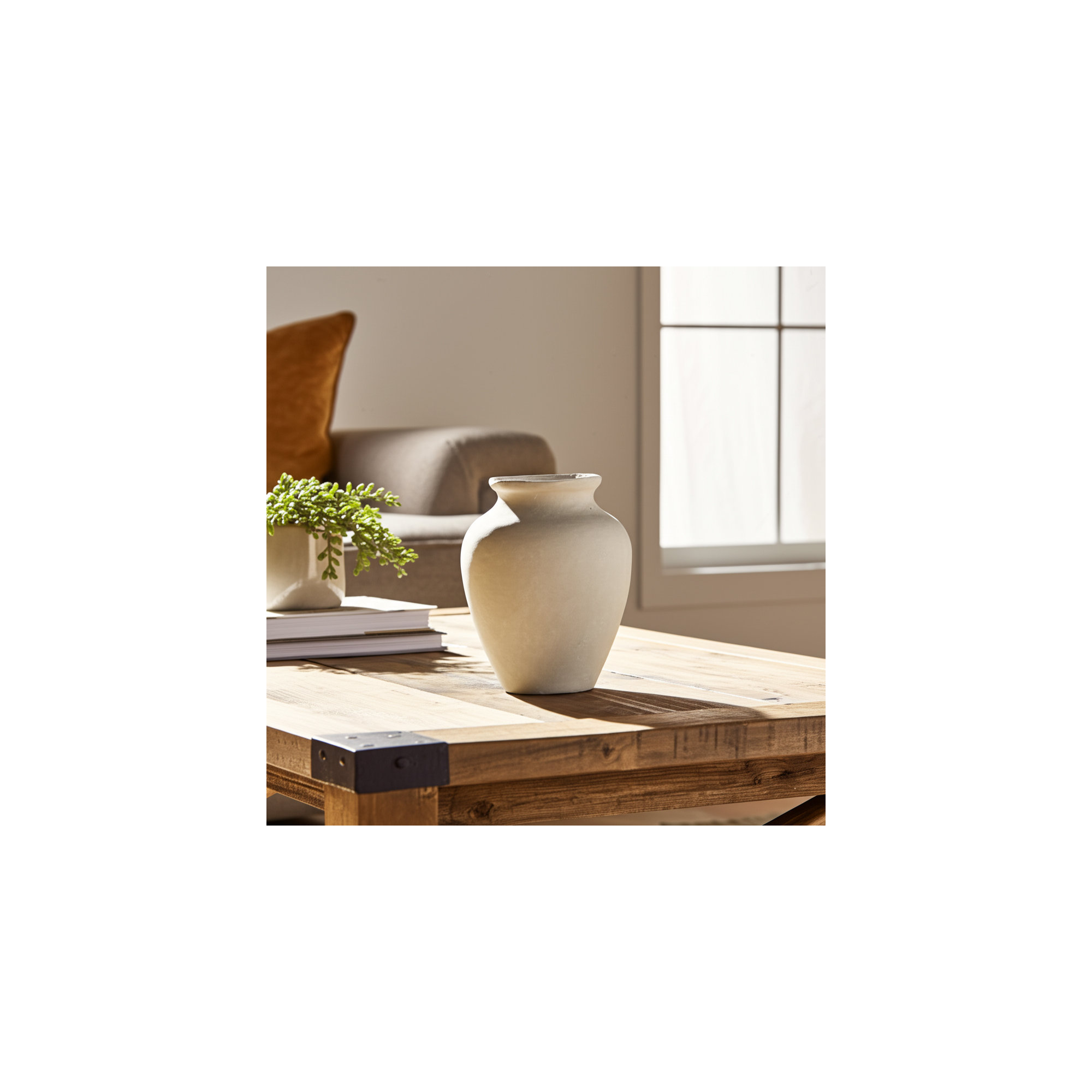 Sagebrook Home's Andrelisa Elegant Terracotta Vase - Perfect for Any Room, Ivory/Tan