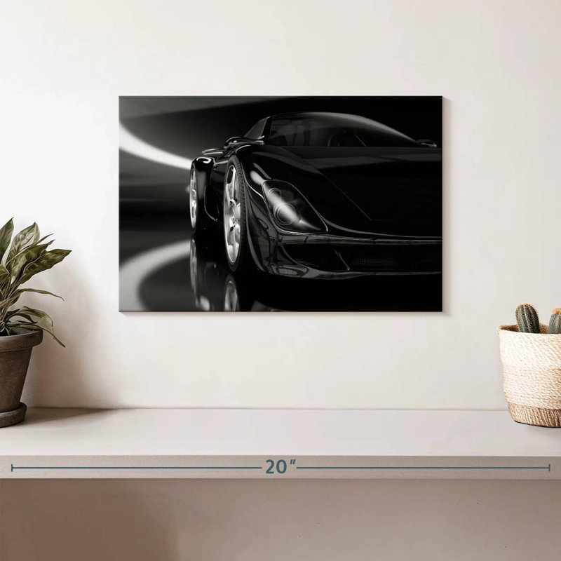 Voiture de sport noire Mehar Pitch, H 8 po x l 12 po