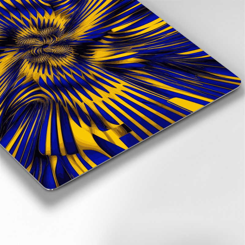 Art mural bleu op Op 9, H 132 po x l 168 po x P 0,05 po