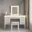 Bureau de coiffeuse 7 tiroirs avec miroir, lumières et tabouret-142249729