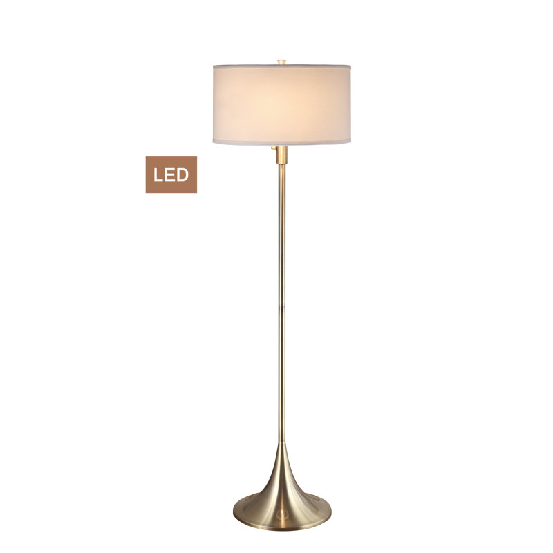 63.5'' Traditional Floor Lamp, Antique Satin Brass