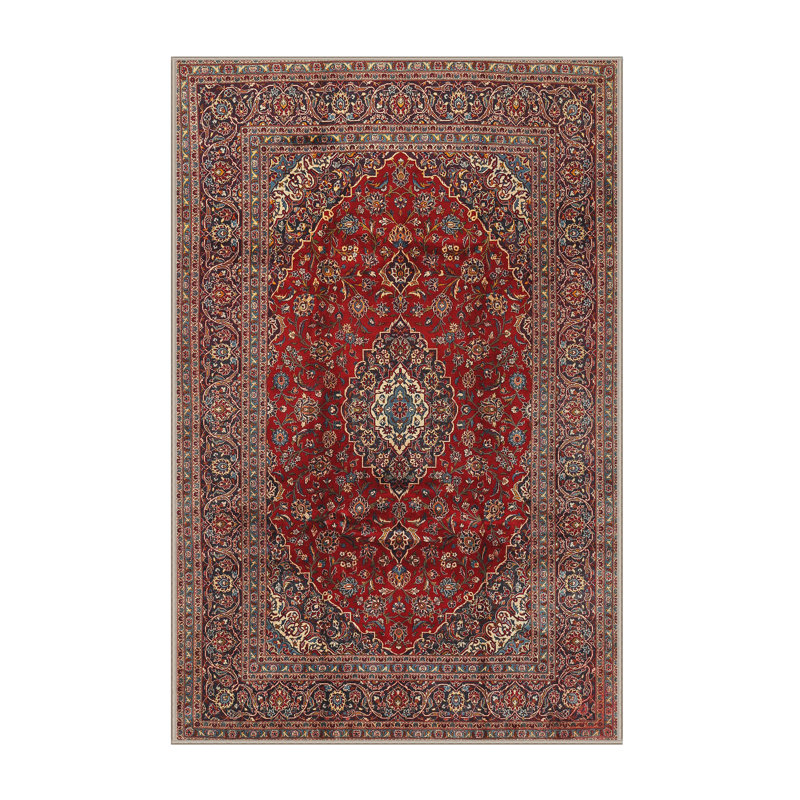 Tapis traditionnel rouge / brun / beige, Rectangle 4 pi x 6 pi