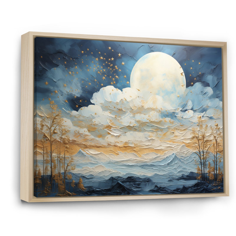 " Clouds Celestial Wisp Patchwork ", Natural Floater Framed, 24" H x 32" W x 1" D