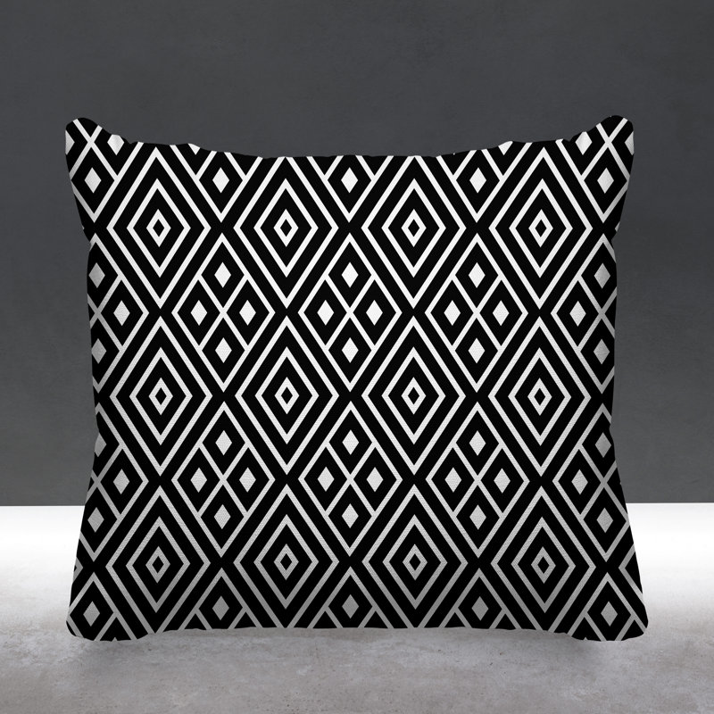 Housse et insert de coussin carré extérieur Aima, L 17 po x H 17 po, Noir
