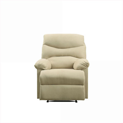 Fauteuil inclinable en tissu beige avec accoudoirs rembourrés Living