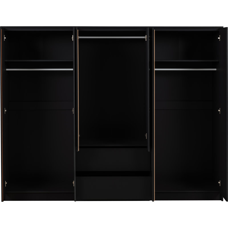  Braunstein 6 Door Wardrobe, Black
