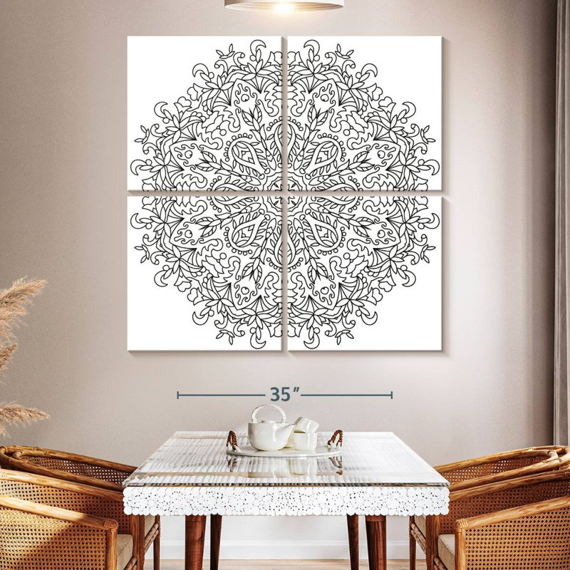 Kerner Boho Floral Mandala, 50" H x 50" W