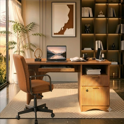 Bureau double caisson cannelé Neeru